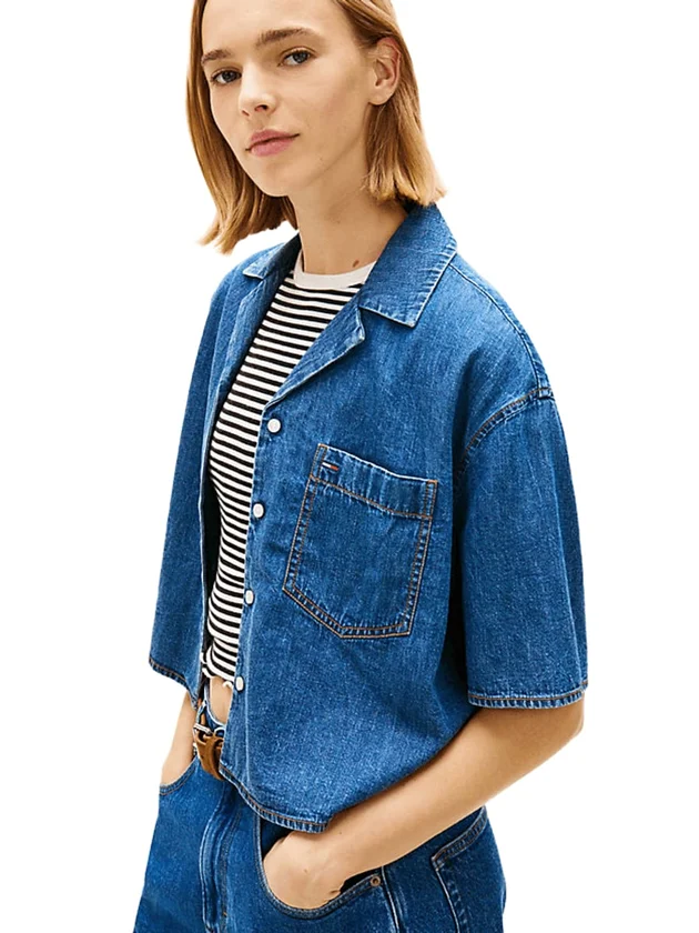 Crop Chambray Shirt Ext