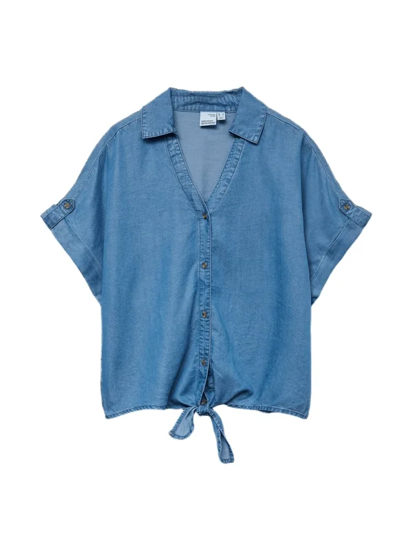 Fleur Ss Bow Tencel Shirt