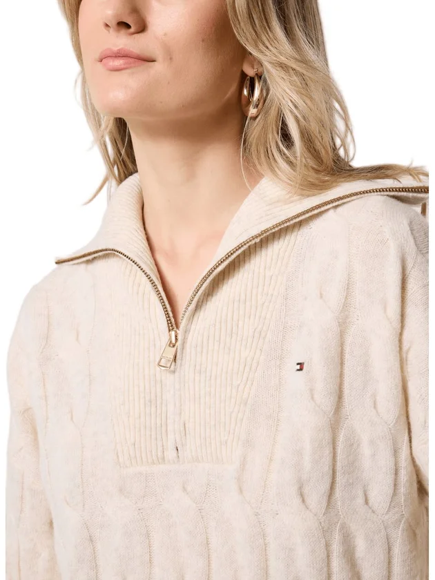Soft Wool Cable 1/2 Zip LS SWT