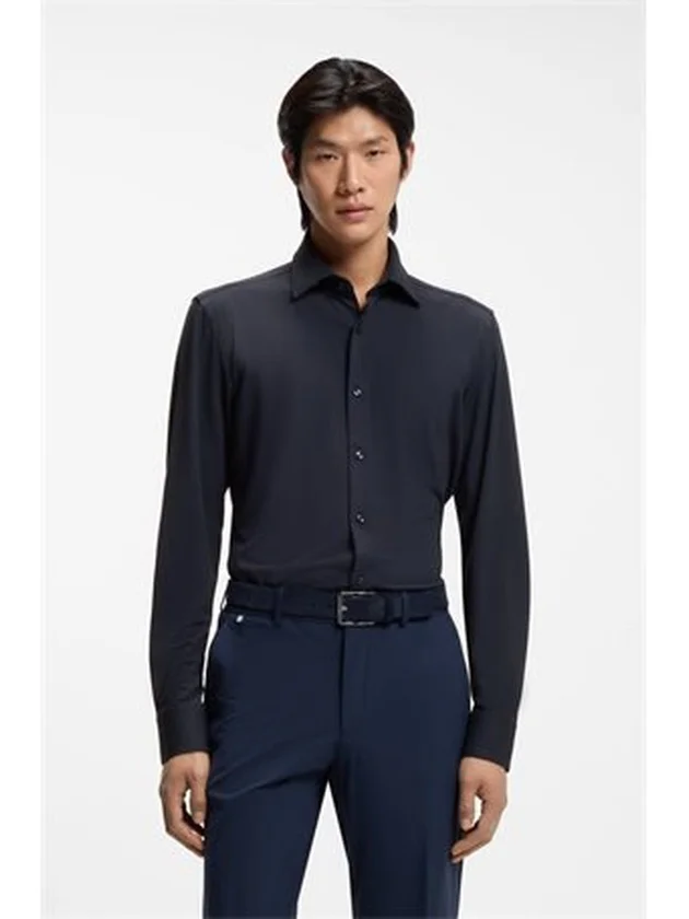 Chemise Slim Jersey Stretch Structuré