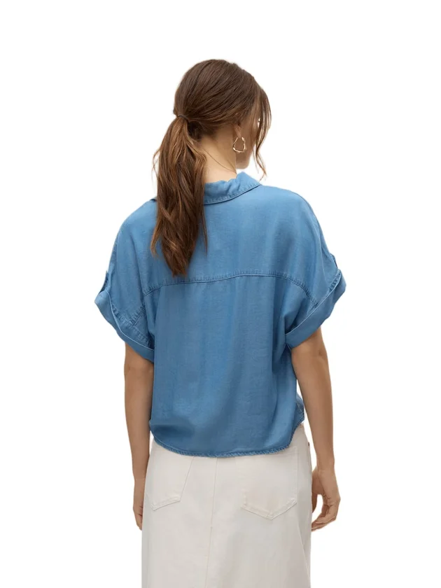 Fleur Ss Bow Tencel Shirt