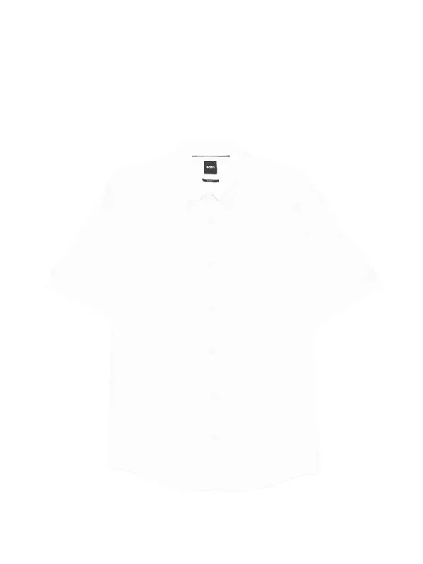 Chemise Regular Fit Rayée Broderie Logo Col Pointu Style Bowling