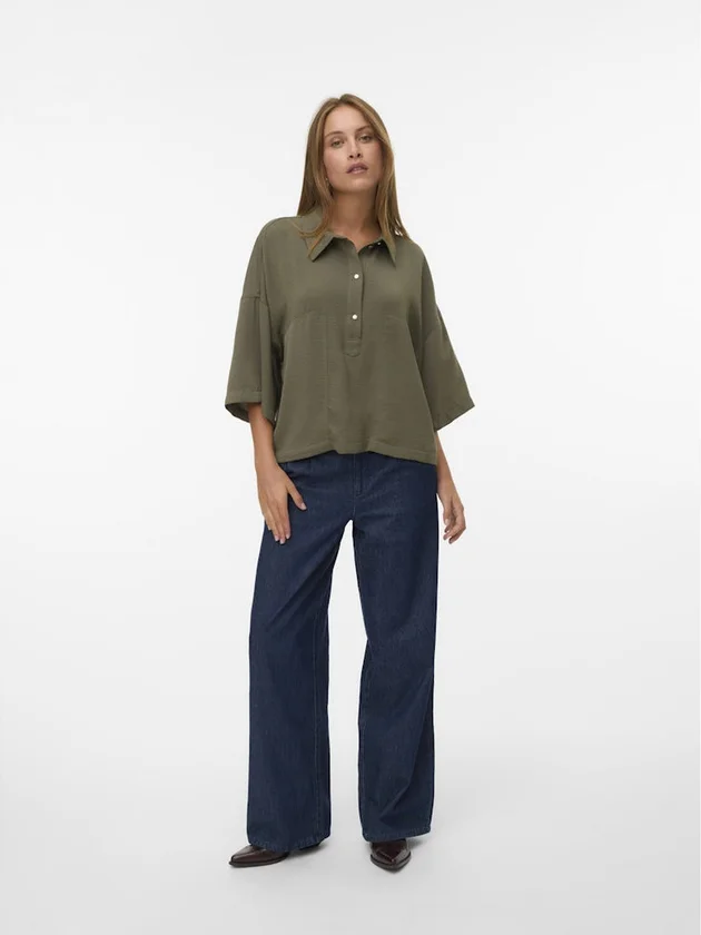 Micelyn 3/4 Shirt Wvn Btq