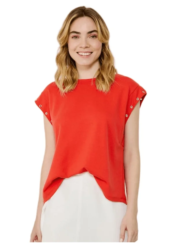 Vieyletti O Neck S S Cp Top