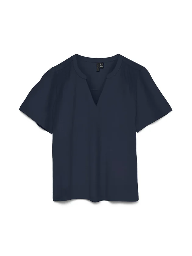 Josie Ss V Neck Gathering Top Wvn Ga