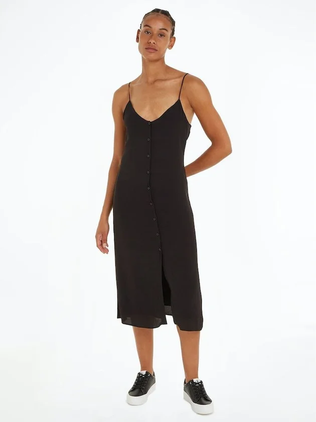 Long Chiffon Button
