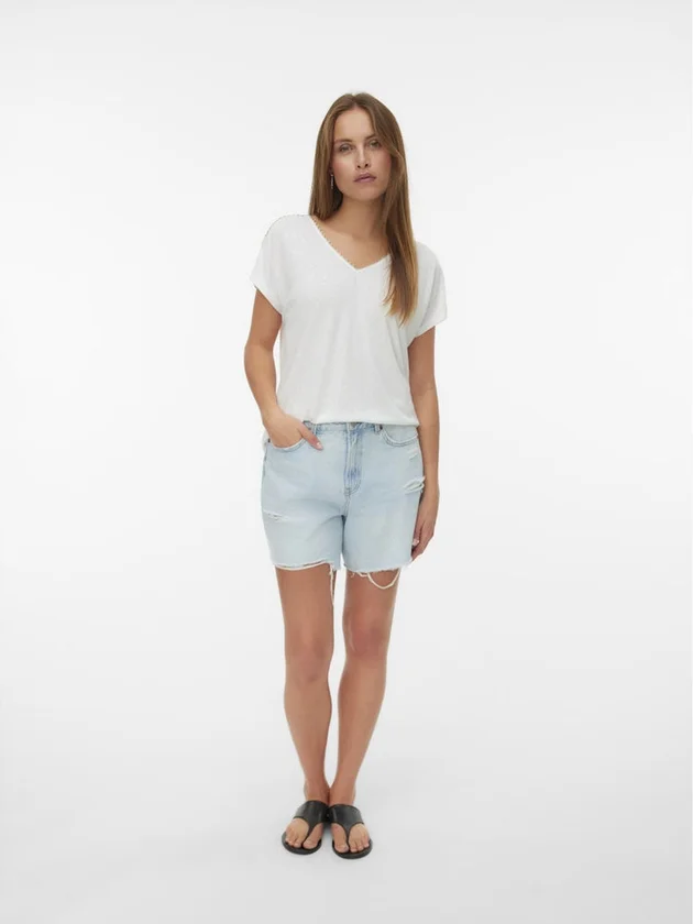 Jackie S L V Neck Top Jrs Btq