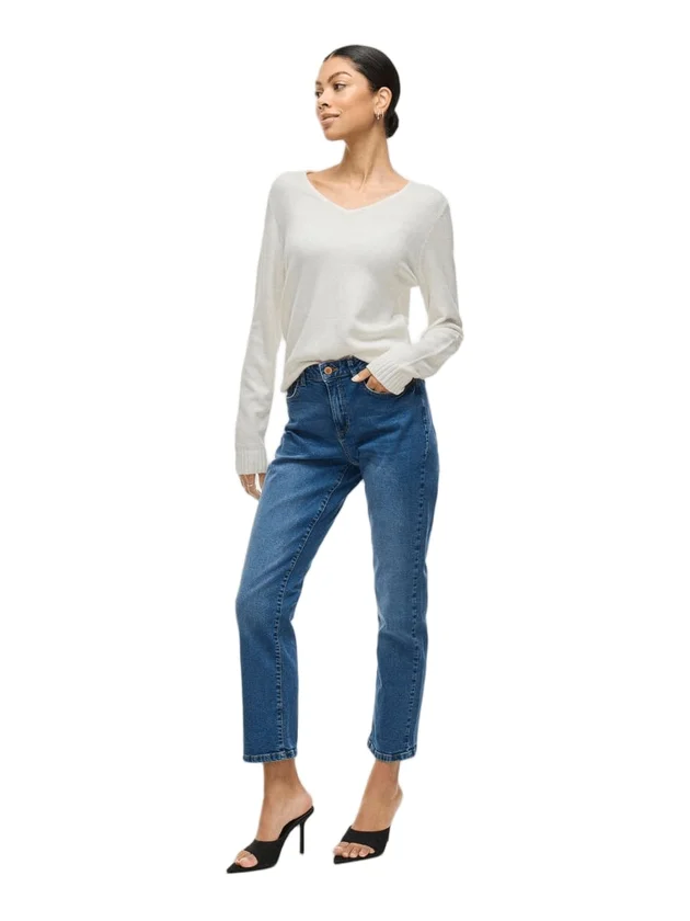 Viril V Neck L S Knit Top Noos