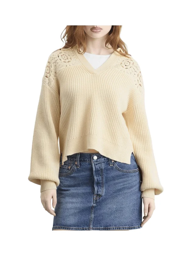 Bianca Crochet Polo Sweater