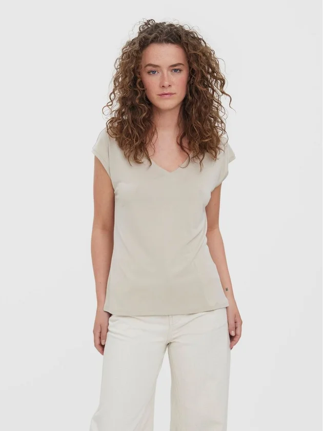 Vmfilli Ss V Neck Tee Noos