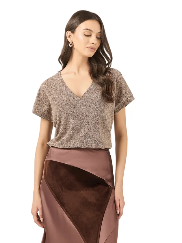 Hoxanne S S V Neck Top