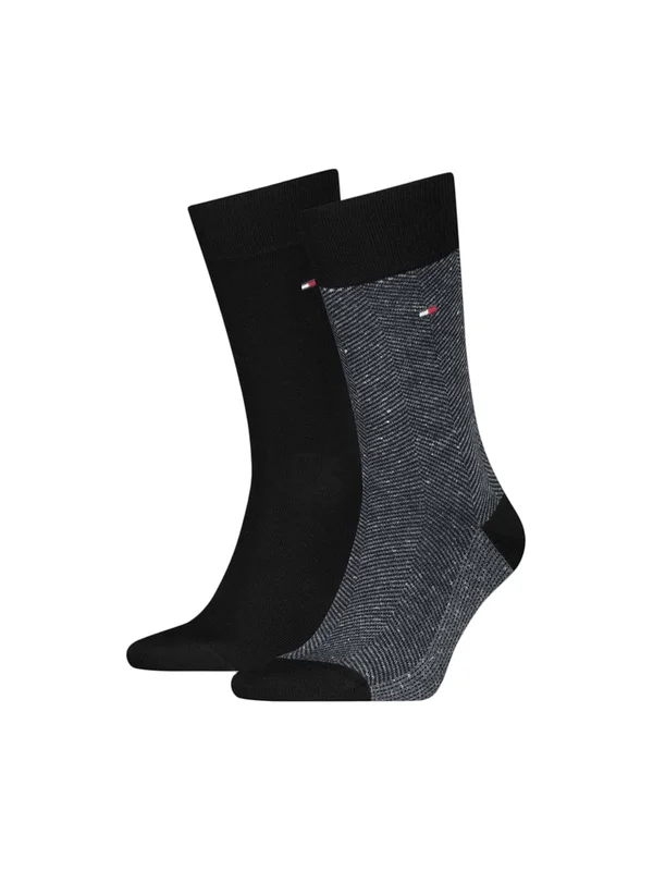 Sock 2P Nappy Herringbone