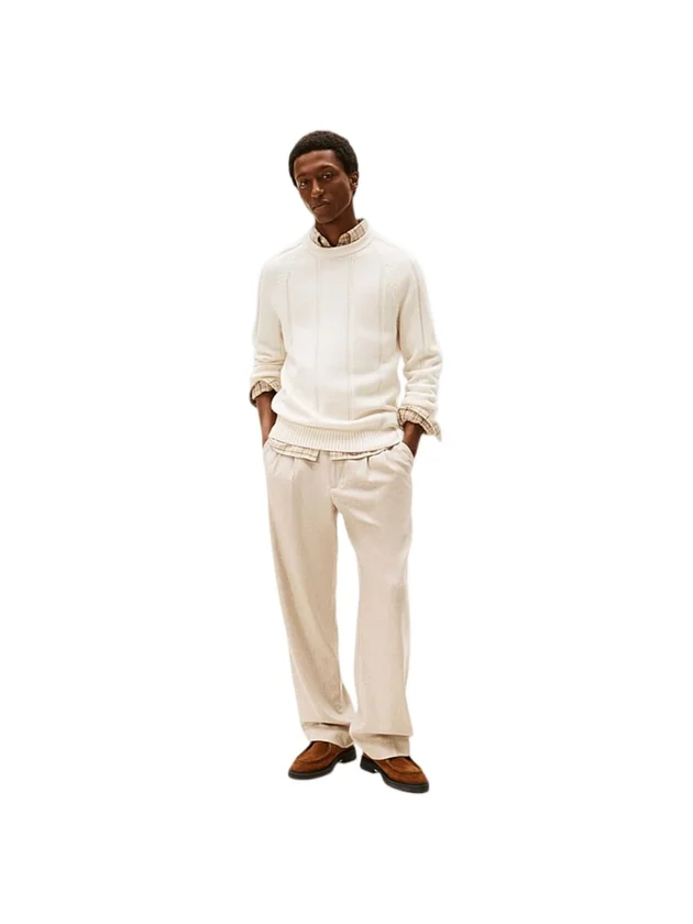 Textured Stripe Crewneck