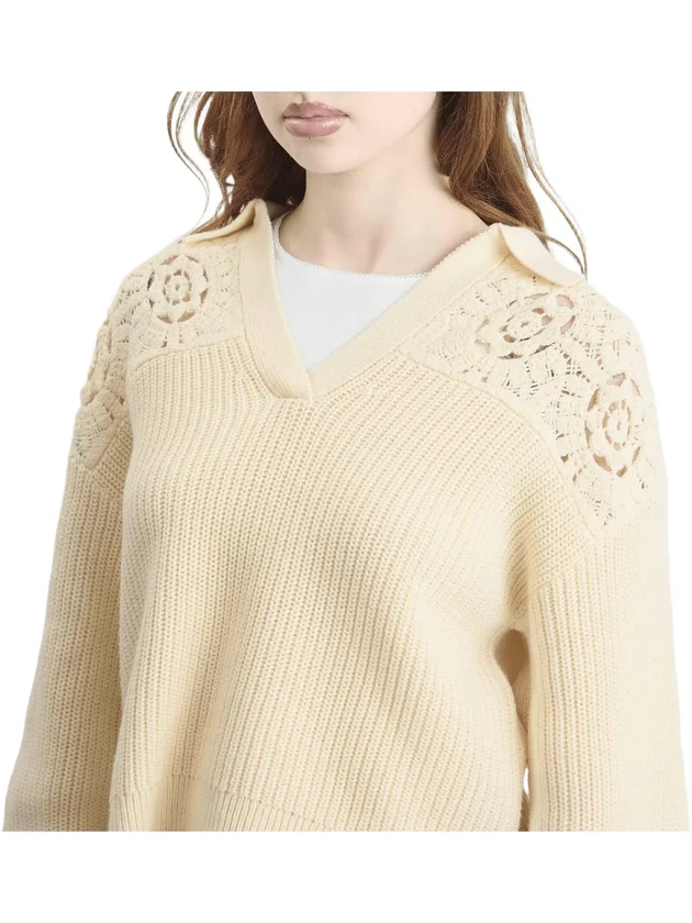 Bianca Crochet Polo Sweater