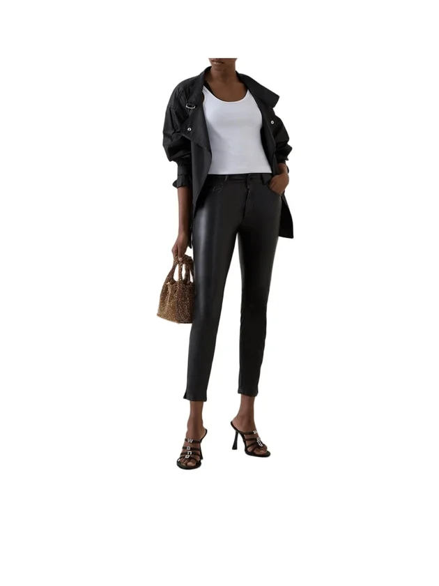 Destiny Cropped Skinny In Black Pu