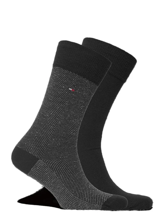 Sock 2P Nappy Herringbone