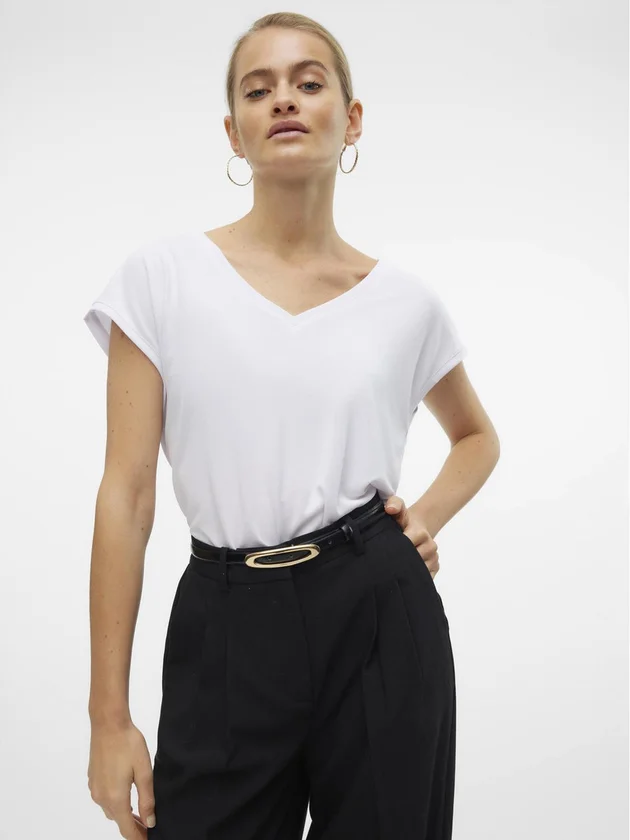 Vmfilli Ss V Neck Tee Noos