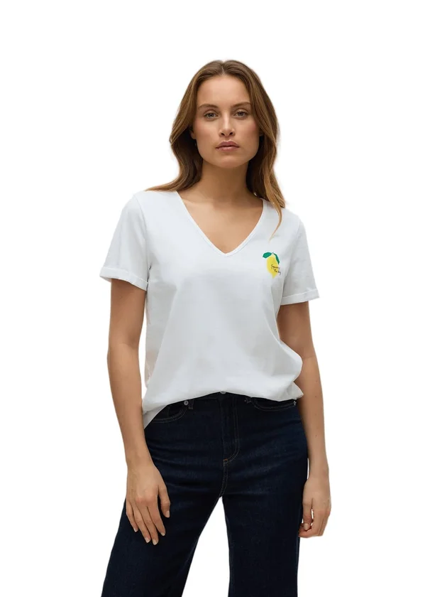 Vmbitona S S V Neck T Shirt Jrs Btq