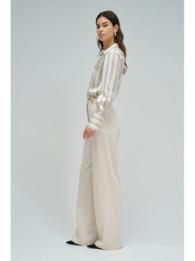 Straight Leg Pants With Buttons
