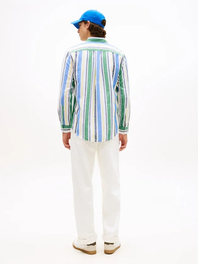 Linen Blend Bold Stp Shirt