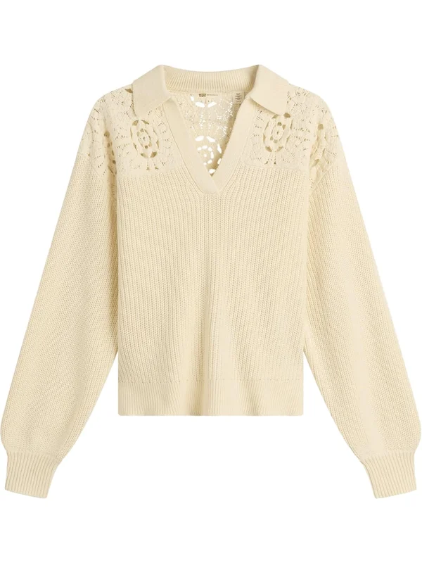 Bianca Crochet Polo Sweater