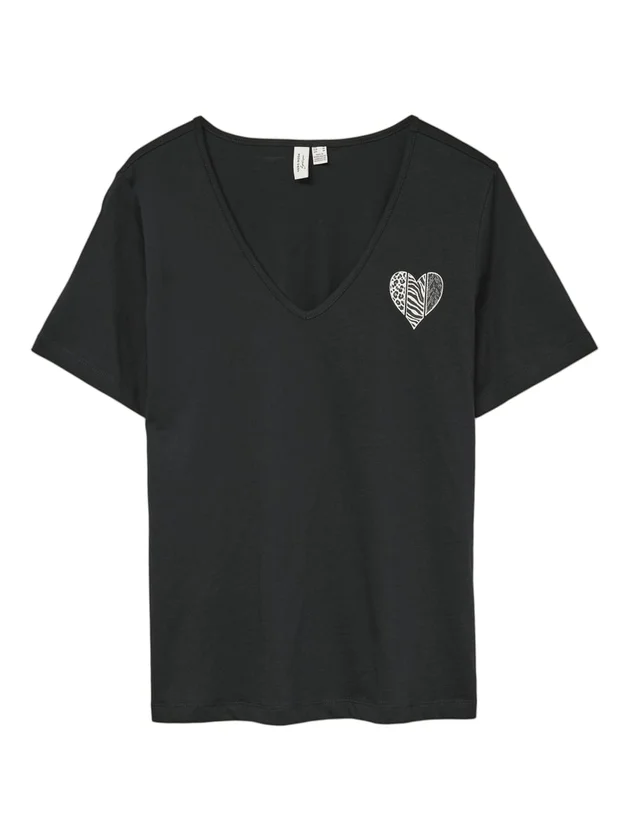 Florita S S V Neck T Shirt Jrs Btq