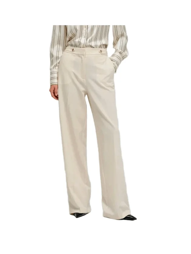 Straight Leg Pants With Buttons
