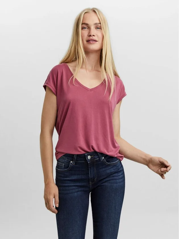 Vmfilli Ss V Neck Tee Noos