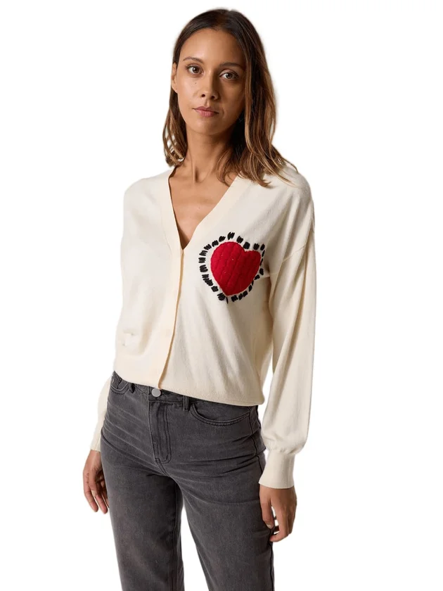 Vilucina V Neck L S Knit Cardigan