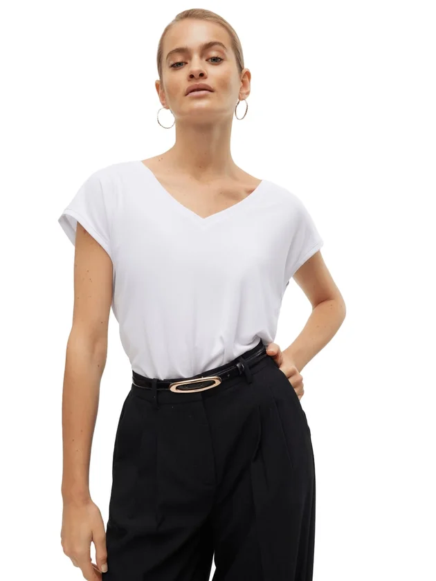 Vmfilli Ss V Neck Tee Noos