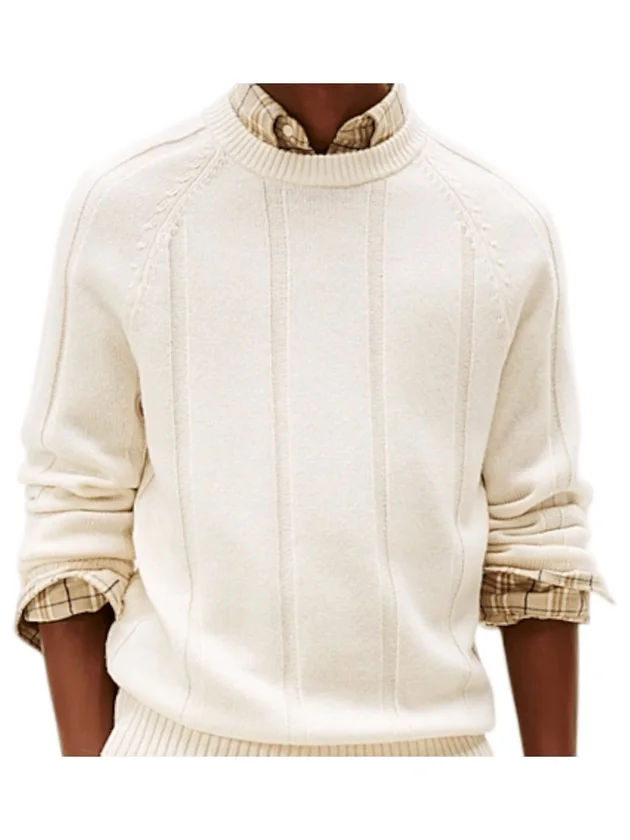 Textured Stripe Crewneck