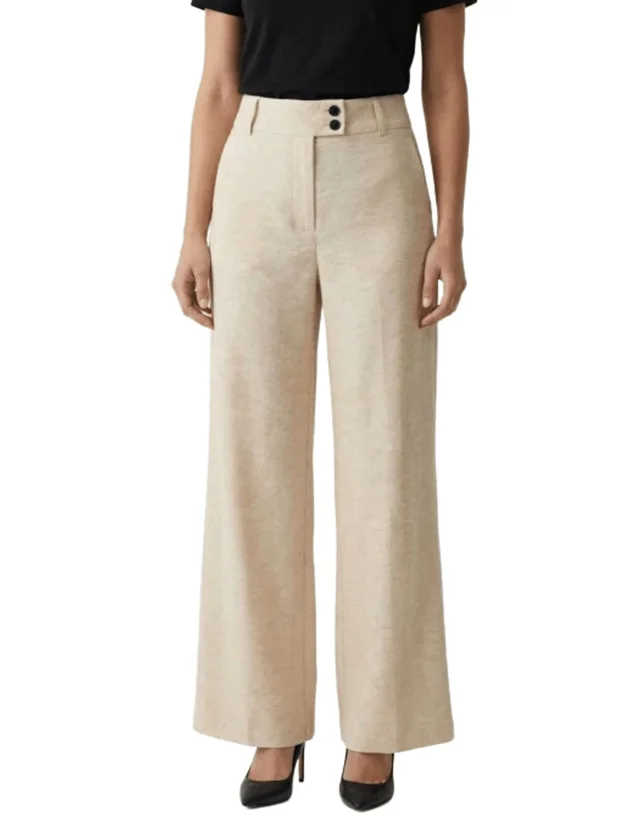 High Rise Pants Wide Leg