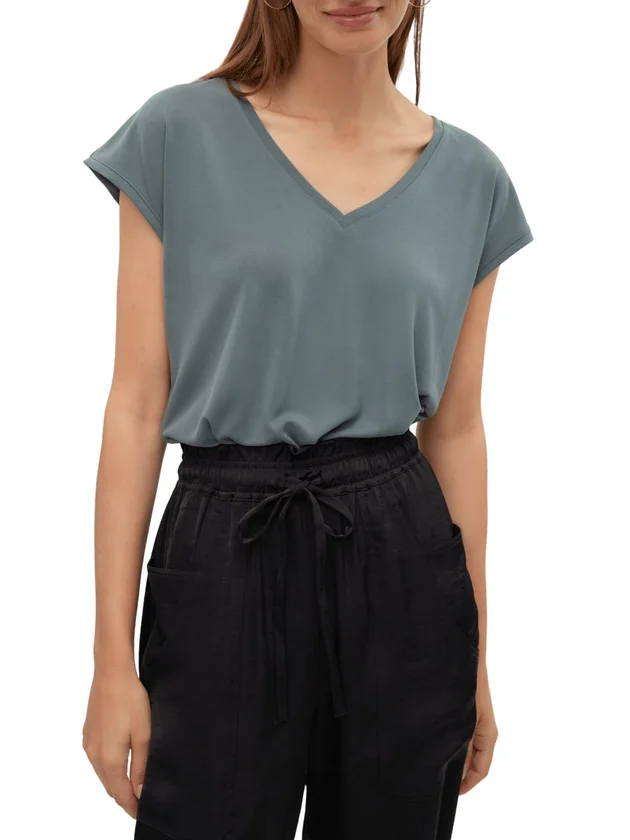 Vmfilli Ss V Neck Tee Noos