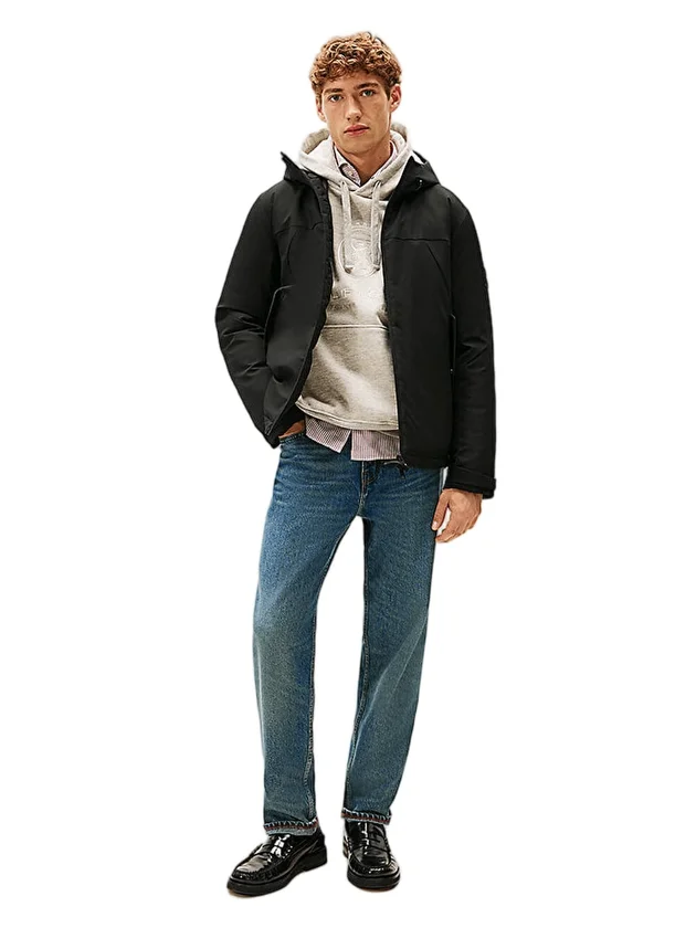 Tech Hooded Short Padded Jacket