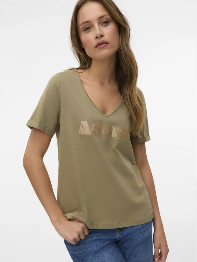 Fadora S S V Neck T Shirt Jrs Btq Ga