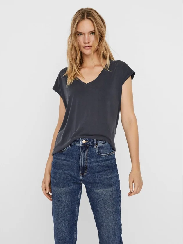 Vmfilli Ss V Neck Tee Noos