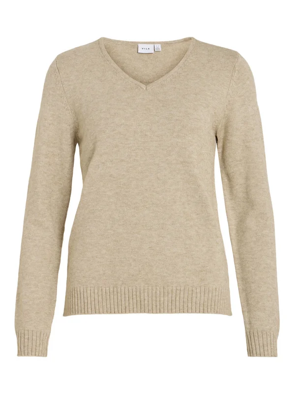 Viril V Neck L S Knit Top Noos