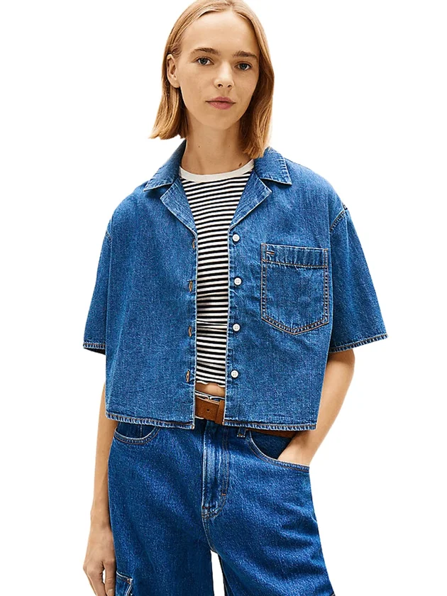Crop Chambray Shirt Ext