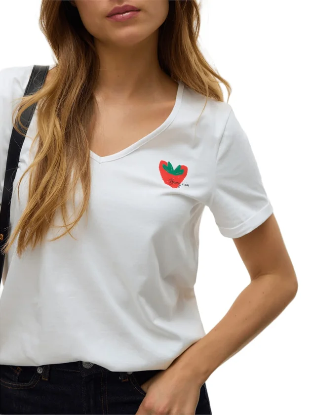 Vmbitona S S V Neck T Shirt Jrs Btq