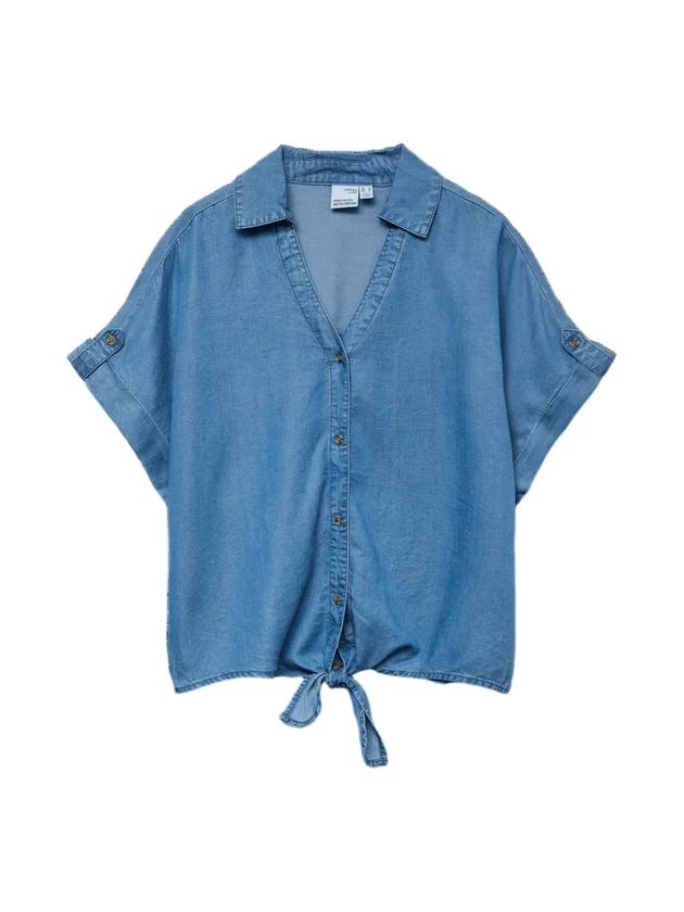 Fleur Ss Bow Tencel Shirt