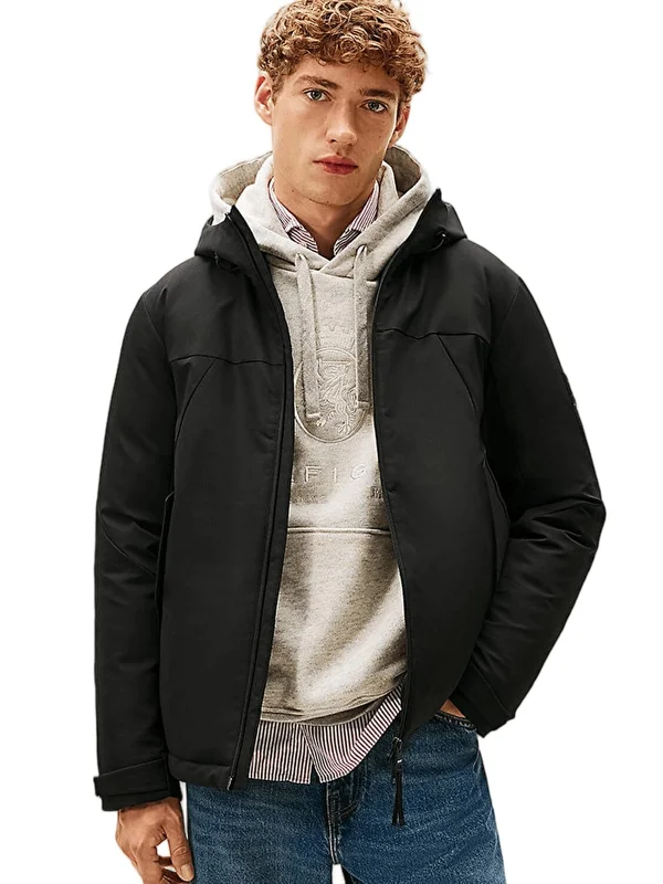Tech Hooded Short Padded Jacket