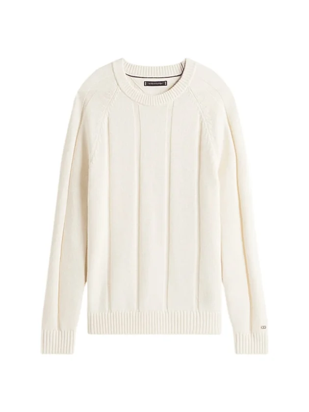 Textured Stripe Crewneck