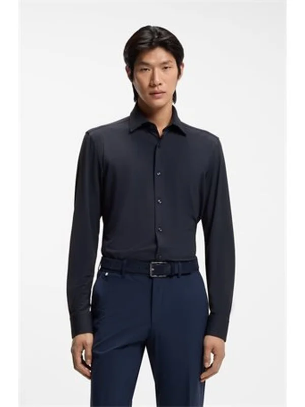 Chemise Slim Jersey Stretch Structuré