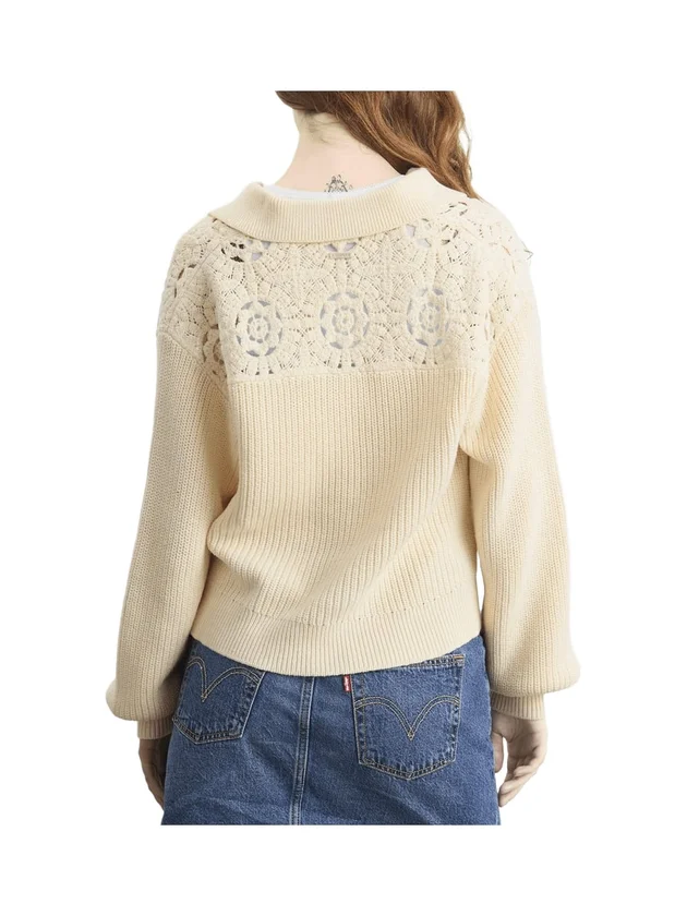 Bianca Crochet Polo Sweater