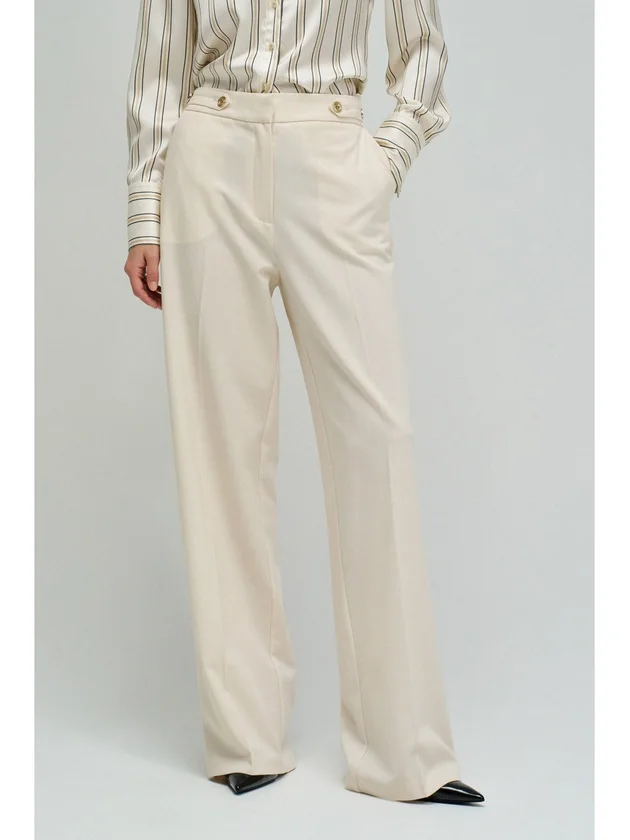 Straight Leg Pants With Buttons